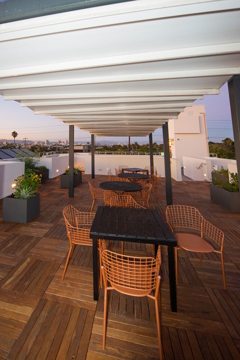 Rooftop Deck with Chairs and Awning