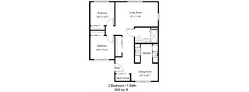 a floor plan of a house with a bedroom and a living room