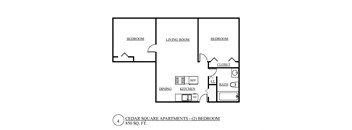 a floor plan of a studio apartment with roommates