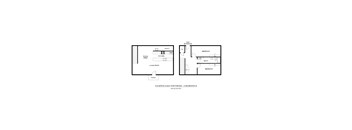 a schematic diagram of two floor plans of a house