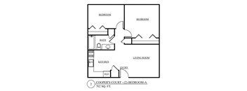 a floor plan of a house with a bedroom and a living room