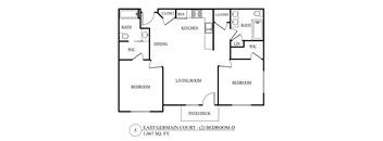 a floor plan of a house with bedrooms and a living room