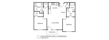 a floor plan of a house with bedrooms and a living room