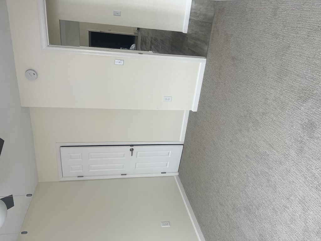 the view from the top of the closet in the bathroom of a home