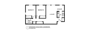 a floor plan of a house with a bedroom and a living room
