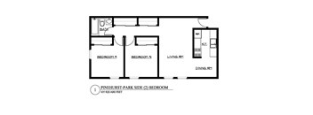 a floor plan of a small house with a bedroom and a living room