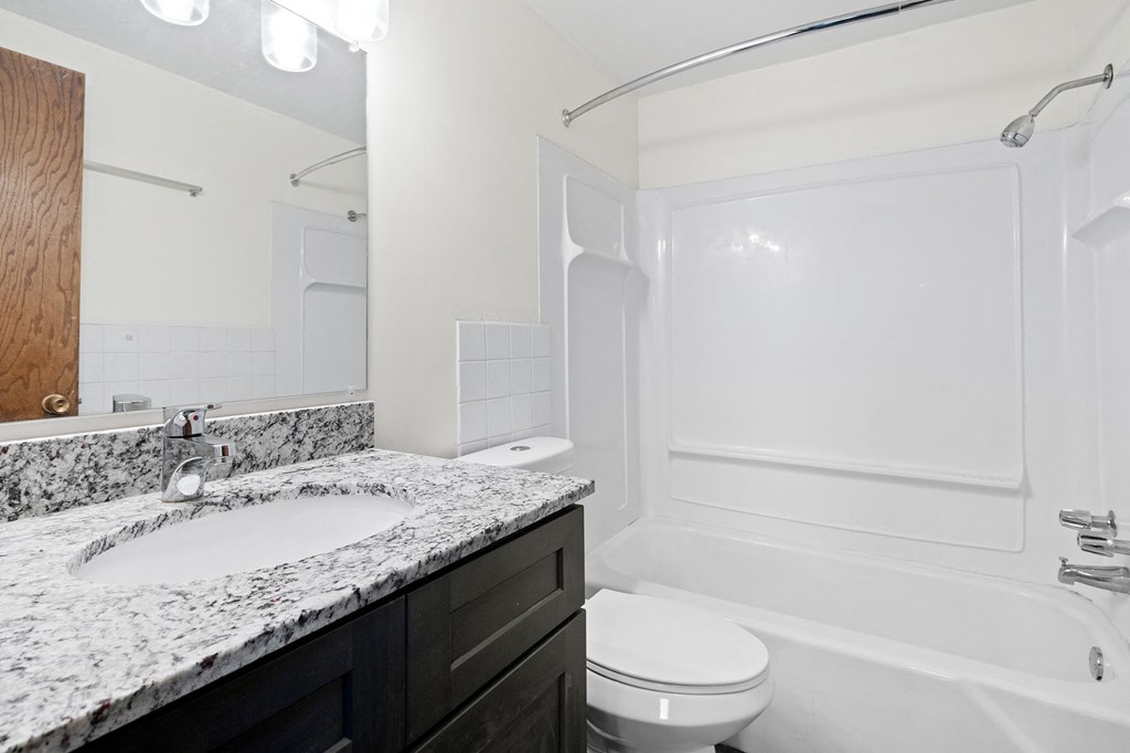 a bathroom with a sink and a toilet and a shower