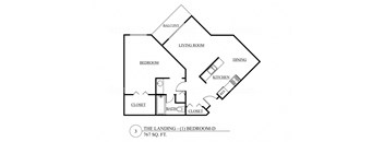 a floor plan of a house with a bedroom and a living room