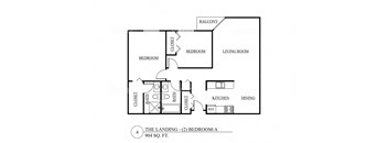 a floor plan of a house with a bedroom and a living room