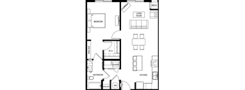 A black and white image of a floor plan for a home.