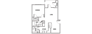 1B Floor Plan at Residences at the Landing, Texas, 78028