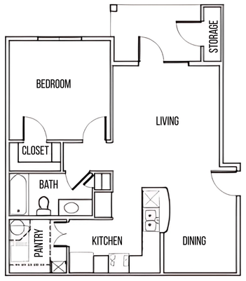 1B Floor Plan at Residences at the Landing, Texas, 78028