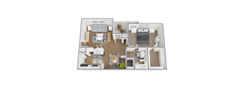 A2 1 Bed Floorplan at Oxbow Hill Country, Boerne, 78006