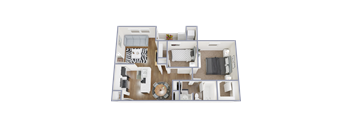 B1 2 Bed Floorplan at Oxbow Hill Country, Boerne