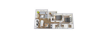 B3 2 Bed Floorplan at Oxbow Hill Country, Texas, 78006