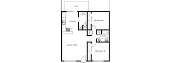 2 Bed 1 Bath (Large)