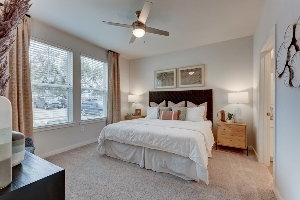 Bedroom With Ceiling Fan at Estraya Boerne, Texas