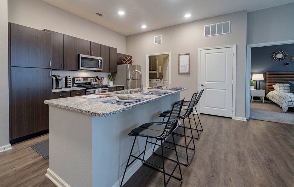 Kitchen at Seleno at Bridge Street, Huntsville, 35806