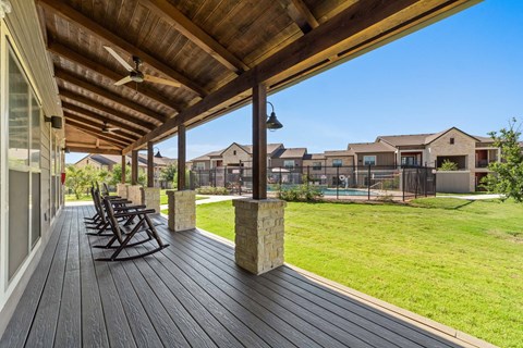 Poolside Patio at Residences at the Landing, Texas, 78028