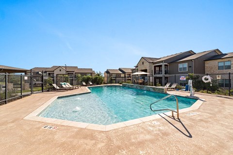 A large outdoor swimming pool at Residences at the Landing, Kerrville, TX, 78028
