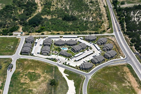 Drone View at Residences at the Landing, Kerrville