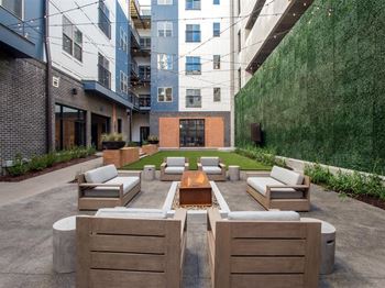 Courtyard with BBQ Grills and Outdoor Movie Theater