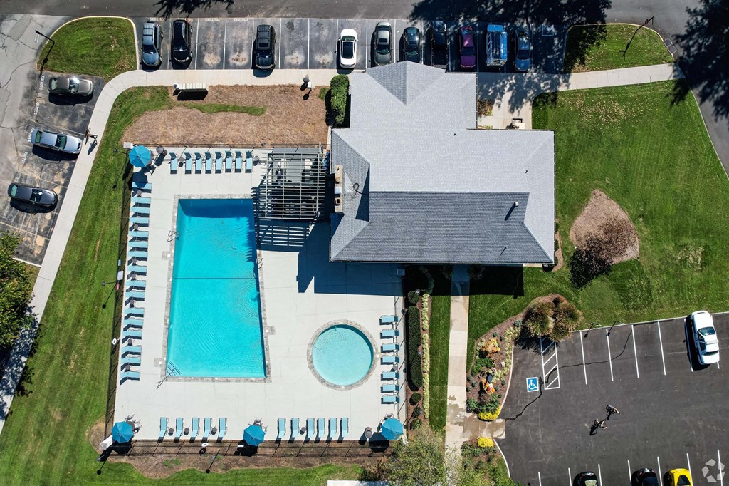 Aerial Pool View at Addison at Sutherland, Knoxville Tennessee  