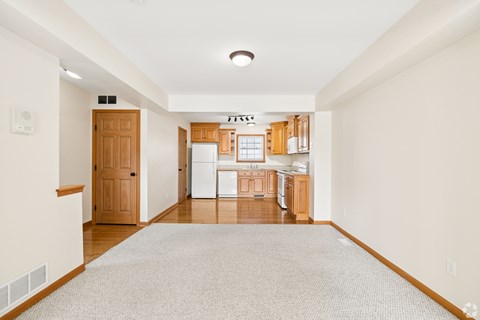 2 Bed 2.5 Bath Pull-Through Townhome- Kitchen & Living Room