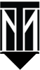 A black and white image of a letter M.