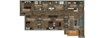 4 bedroom Floorplan at The 2525, Warsaw