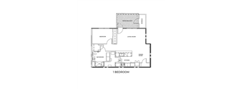 1 Bedroom Floor Plan at Gladstone Apartments, Columbus, Indiana