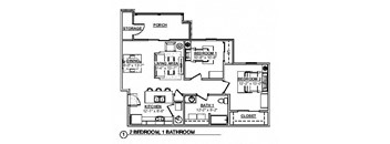 2 Bedroom Floor Plan at Haven Homes Apartments, LP, Plainfield, 46168