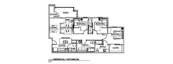 3 Bedroom Floor Plan at Haven Homes Apartments, LP, Plainfield, Indiana