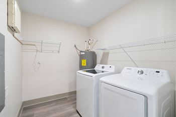 Laundry room at Morada at Maysville Apartments, Indiana