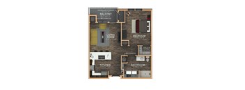 1 Bed 1 Bath Floor Plan at Ritchey Reserve, Indiana