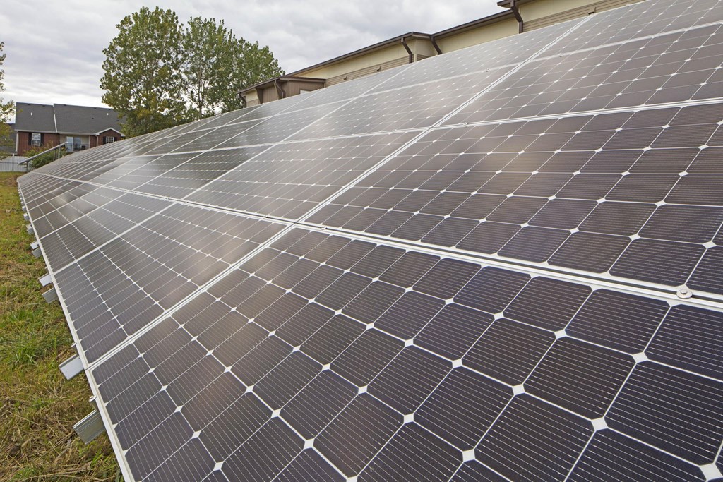 solar panels on the roof of a building