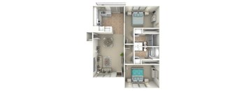 2 Bed 2 Bath Down