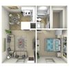 Alta Loma 1 bed 1 bath downstairs floorplan