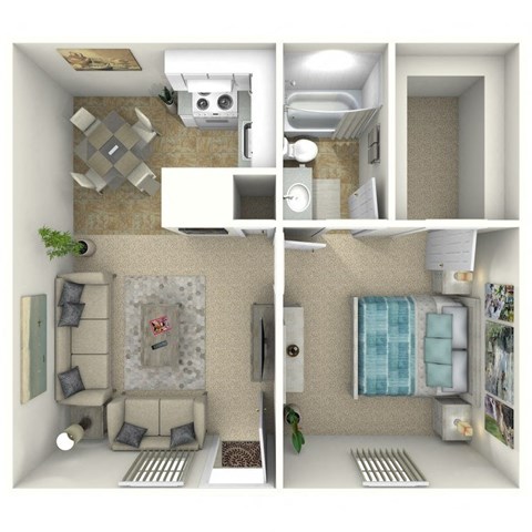 Alta Loma 1 bed 1 bath upstairs floorplan