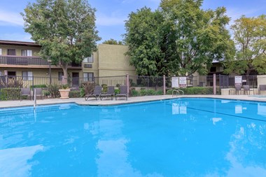 Alta Loma Mature Adults Apartments pool and building