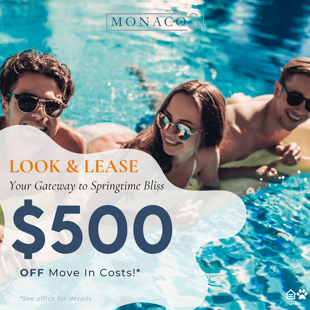 a group of people in a swimming pool with a sale sign