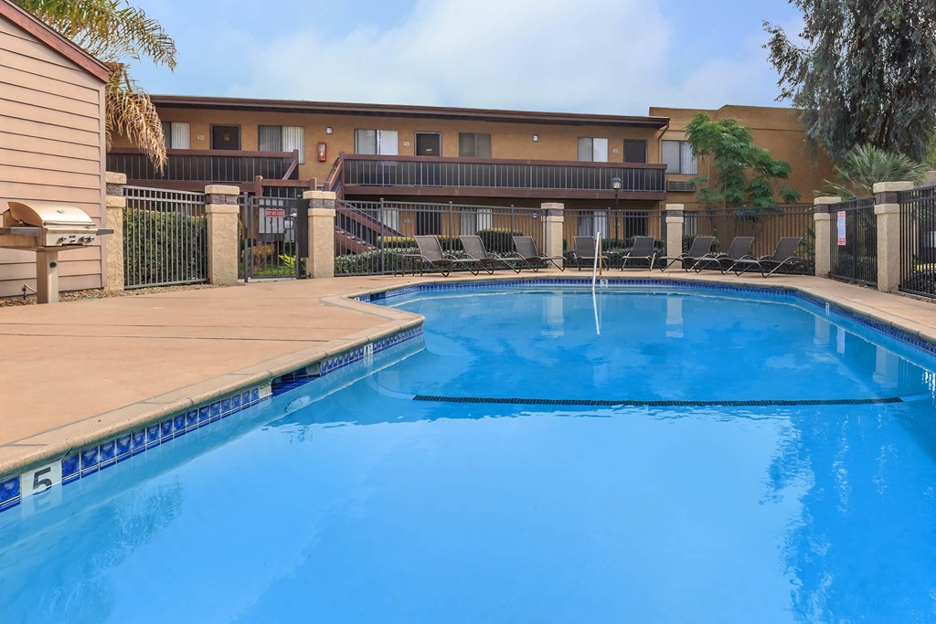 Heritage Park Montclair Senior Apartments pool and building