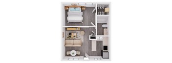 1 Bed 1 Bath Down