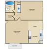 Saddleback Ranch 1 Bed 1 Bath Upstairs Floorplan