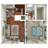 La Ventana 1 bed 1 bath downstairs floorplan