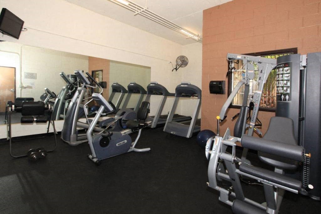 the gym is equipped with state of the art equipment