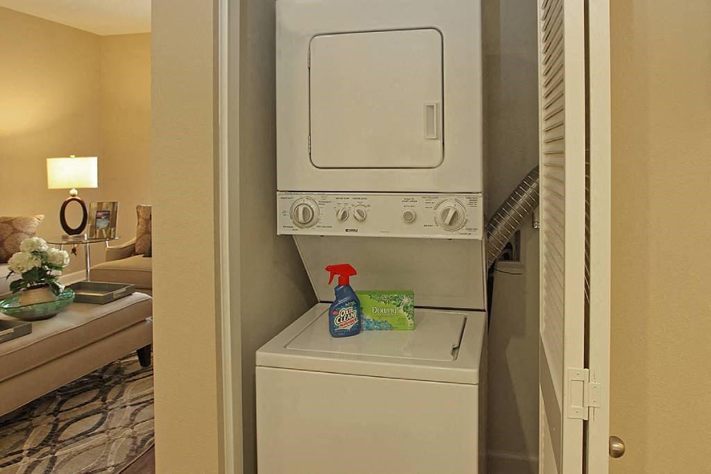 a white washer and dryer in a room