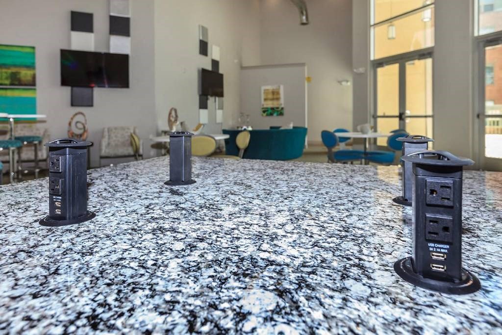 a large room with a lot of electronics on the floor