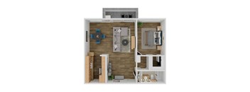 a1 floor plan  1 bedroom with 1 bathroom  129