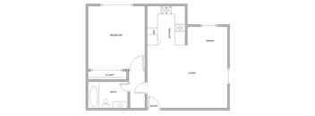 a floor plan of a bedroom apartment